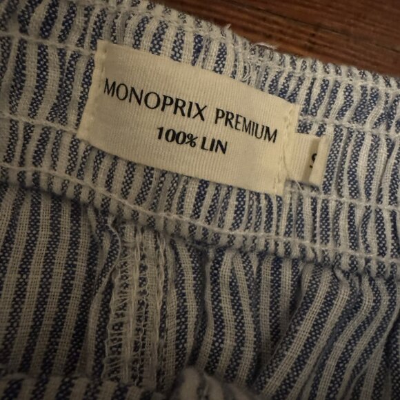 Striped Blue Linen Resort Pants - Picture 3 of 5